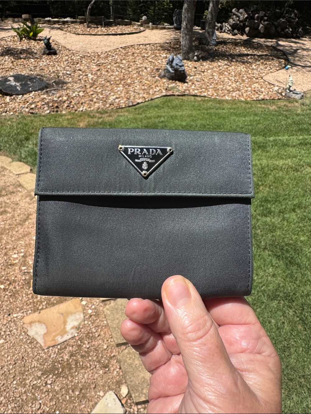 Prada Men's Bifold Wallet with Triangular Logo
